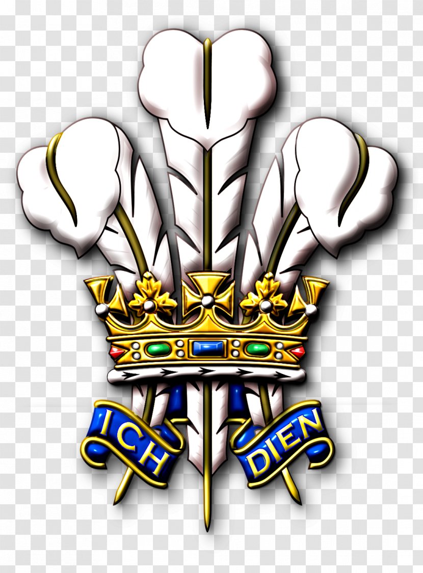 Prince Of Wales's Feathers Coat Arms - Wales - Feather Transparent PNG