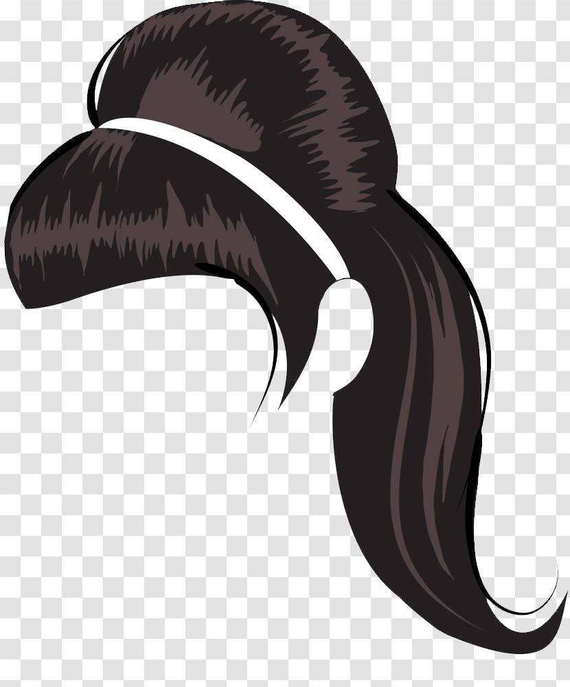 Ponytail Hairstyle Drawing - Capelli - Vector Lady Hair Long Styling Transparent PNG