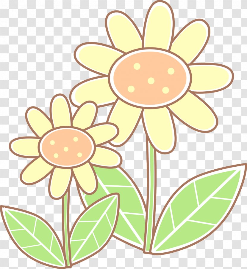 Floral Design Cartoon Common Sunflower Drawing - Flora - Artwork Painted Yellow Transparent PNG