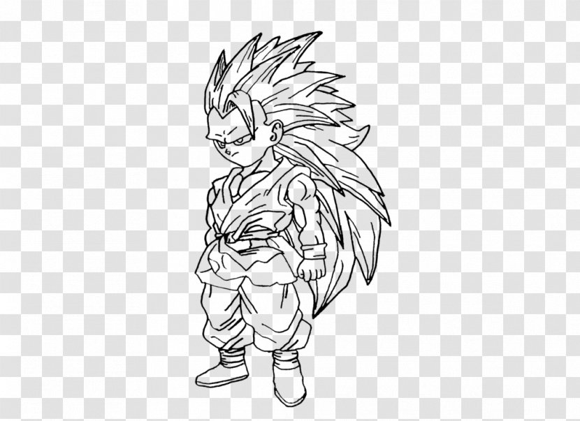 Goku Line Art Super Saiyan Sketch - Frame Transparent PNG