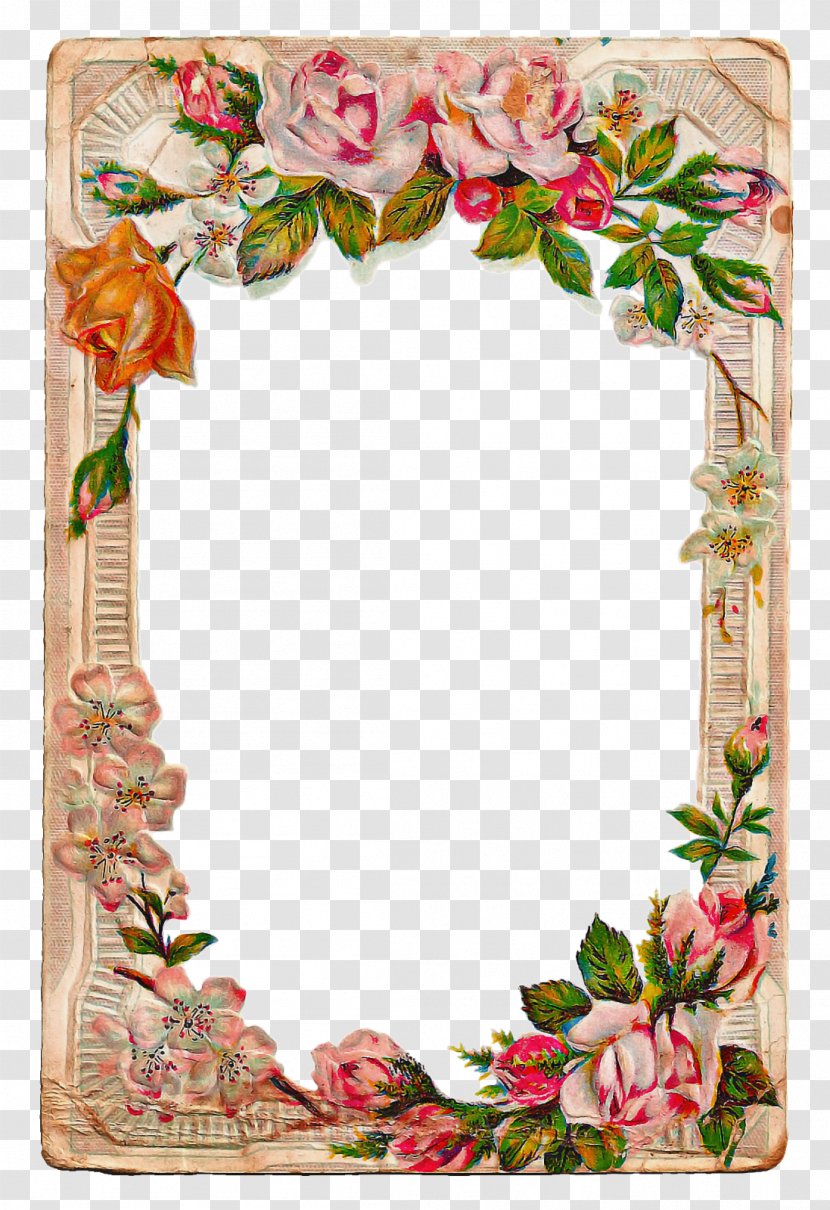 Vintage Floral Frame - Rectangle - Wildflower Transparent PNG