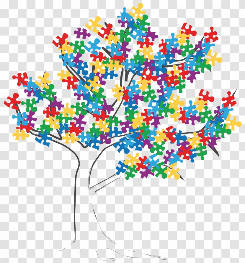 Autism Spectrum House Tree Floral Design Puzzle - Petal - And Puzzles Transparent PNG