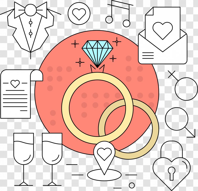 Euclidean Vector Illustration - Watercolor - Hand-painted Diamond Ring Transparent PNG