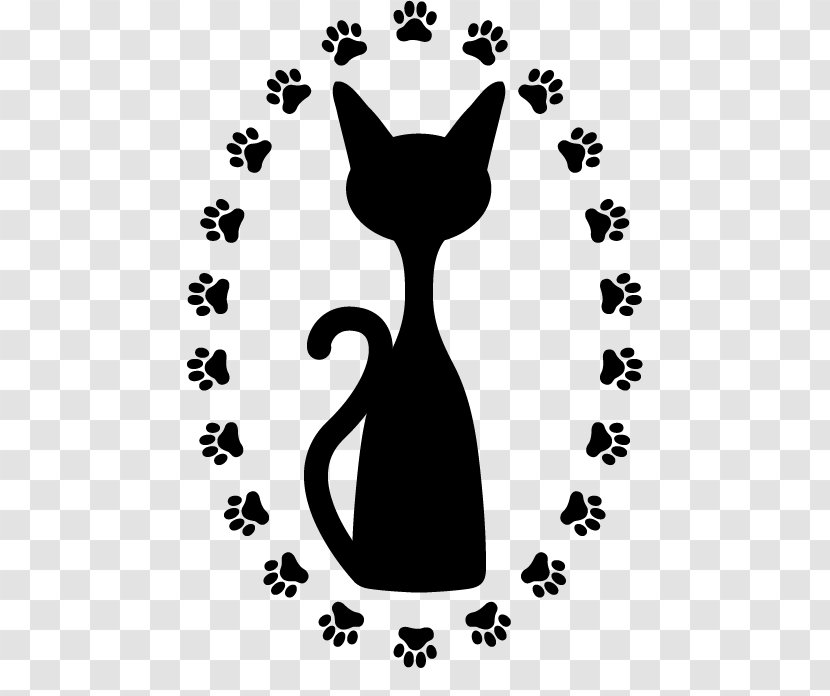 Bulldog Greyhound Cat Puppy Kitten - Paw - Cartoon Black Cats And Footprints Transparent PNG