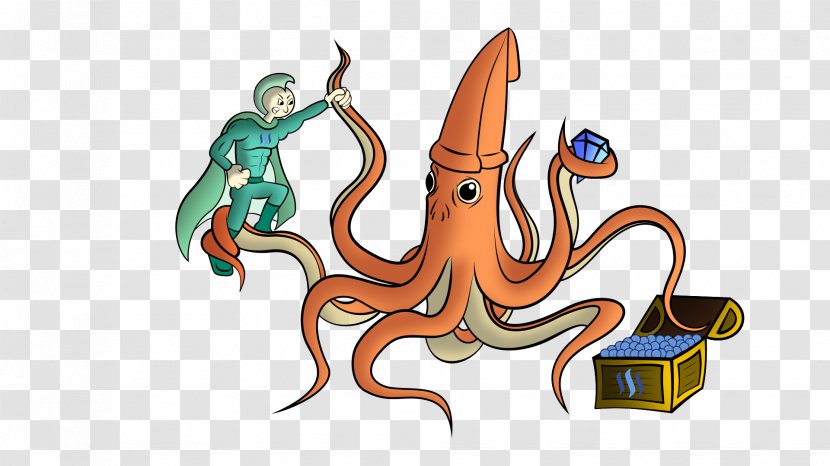 Octopus Giant Squid Clip Art Illustration - Fictional Character - Inkscape Transparent PNG