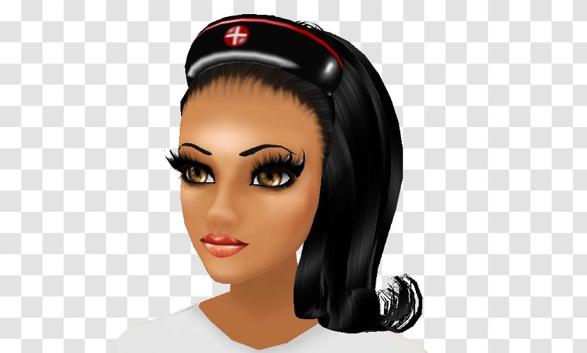 Black Hair Eyebrow Eyelash Brown Coloring - Nurse Hat Transparent PNG