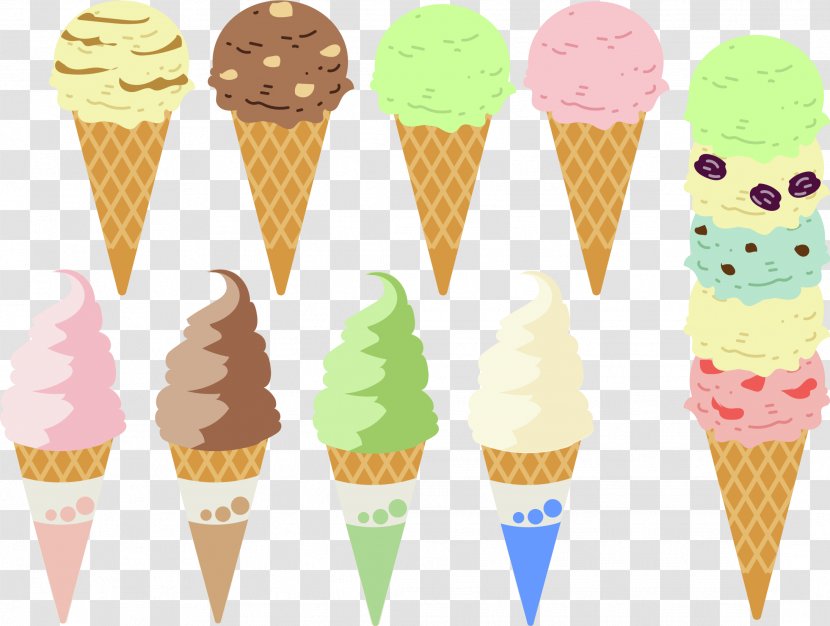 Ice Cream Cones Donuts Frozen Dessert - Cone Transparent PNG