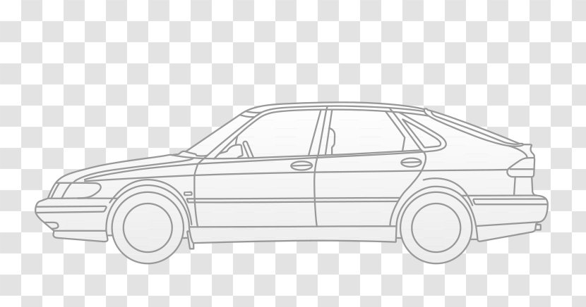 Car Door Compact Line Art Automotive Design - Model Transparent PNG