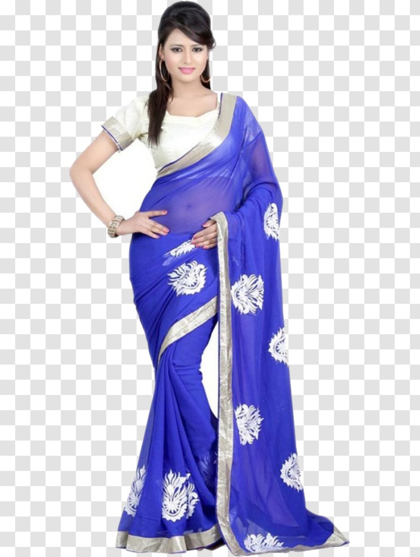 Sari Satin Shoulder Dress Costume - Purple Transparent PNG