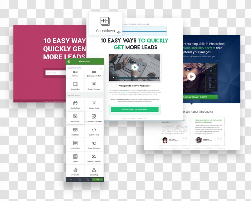 Landing Page Web Computer Software WordPress Theme - Multimedia Transparent PNG