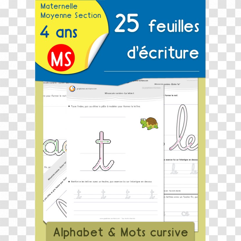 École Maternelle Cursive Learning Writing Moyenne Section - Grande Transparent PNG