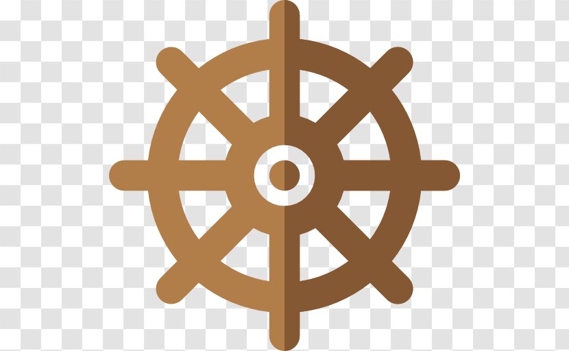 Ships Wheel Boat Icon - Flat Design - Steering Transparent PNG