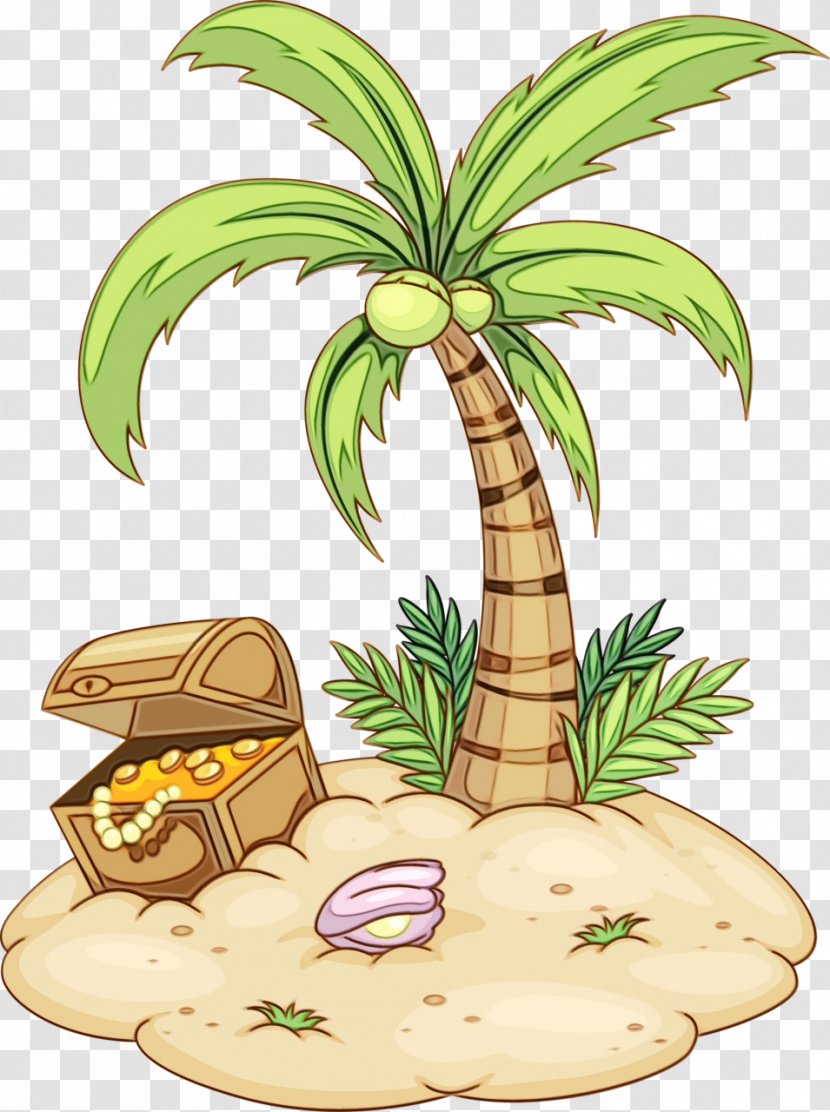 Coconut Tree Cartoon - Houseplant - Date Palm Transparent PNG