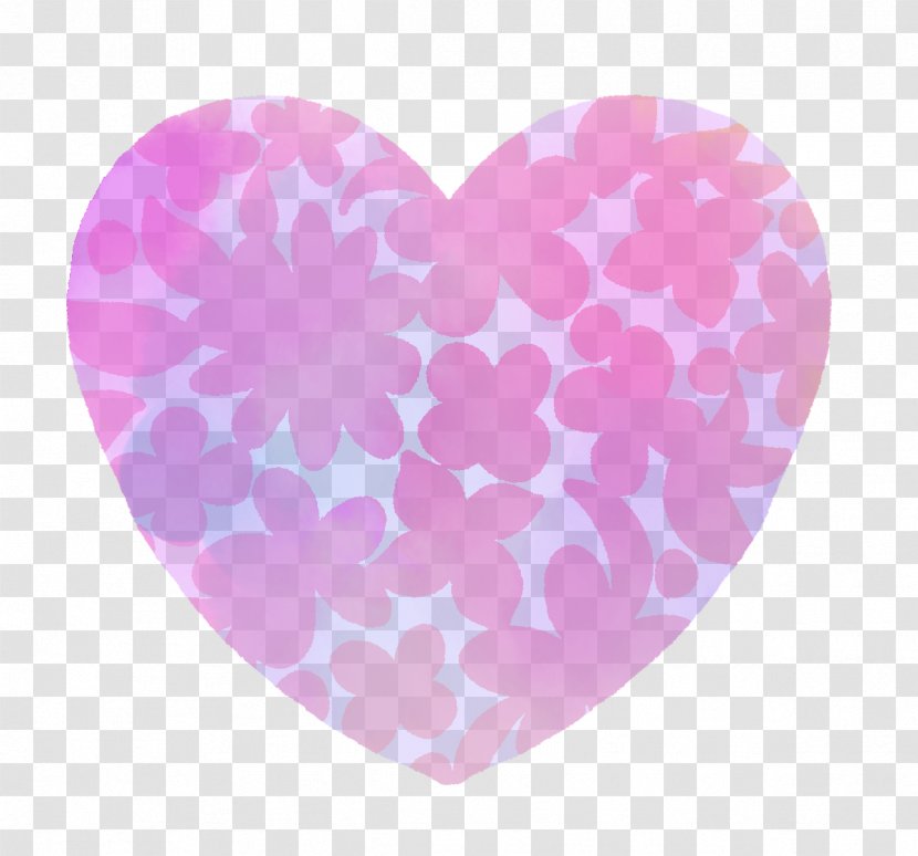Hand-painted Flower Pattern Watercolor Heart Clipa - Petal - Pink M Transparent PNG