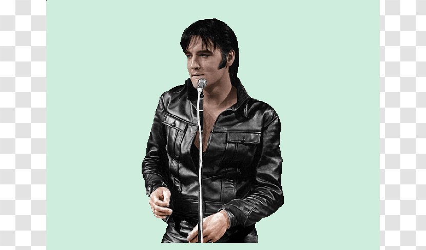 Leather Jacket T-shirt Microphone Outerwear Sleeve - Tshirt - Elvis Presley Transparent PNG