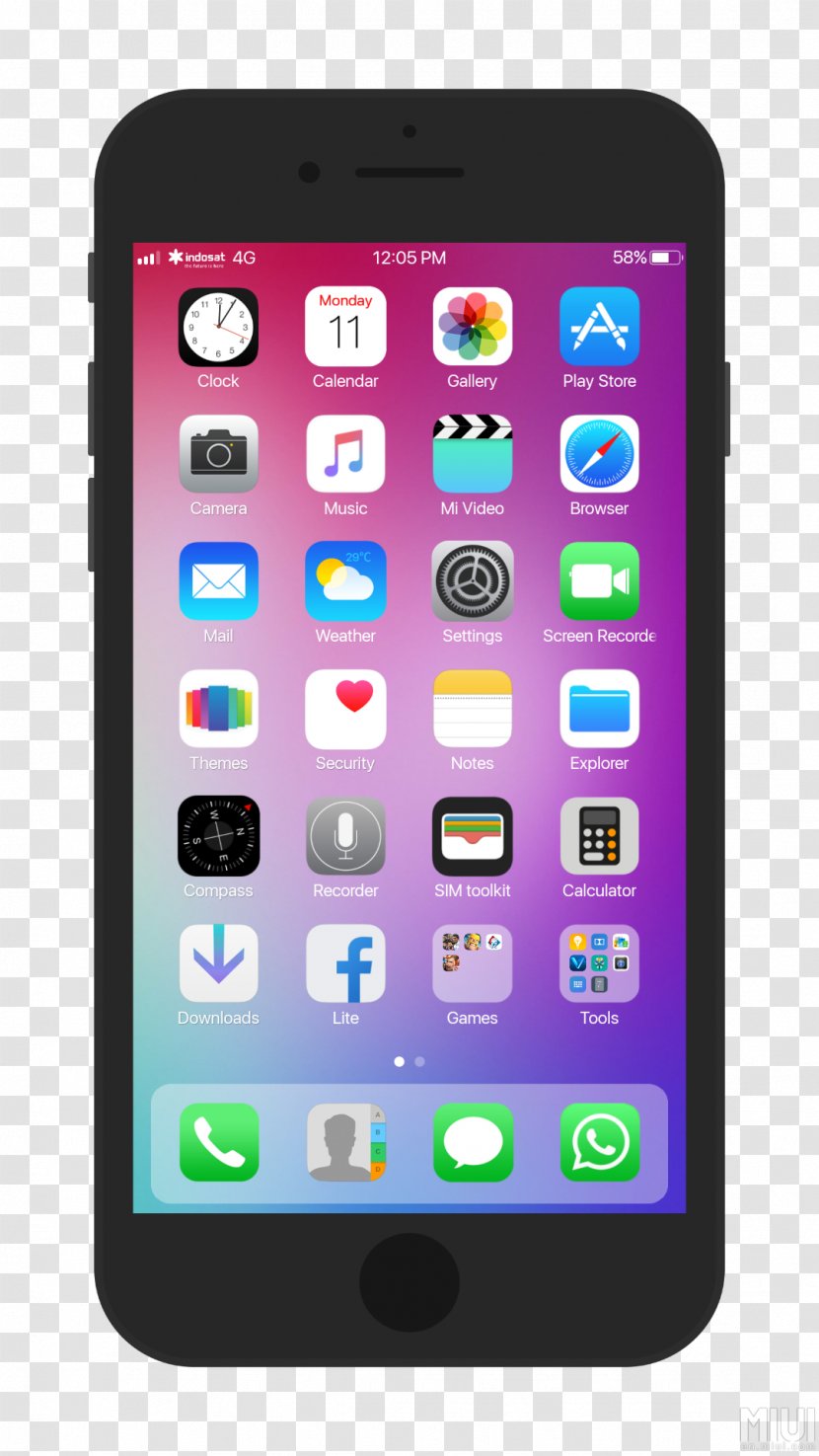 Feature Phone Smartphone Apple IPhone 7 Plus MIUI - Electronics Transparent PNG