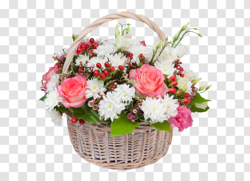 Flower Bouquet Basket Floristry Rose Transparent PNG