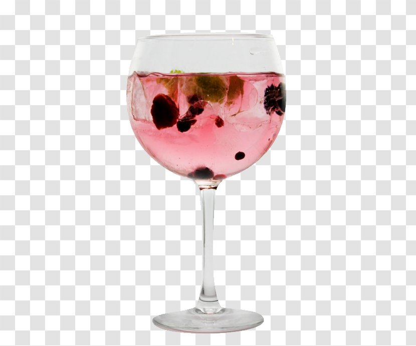Wine Cocktail Glass Champagne Garnish Pink Lady - Gin Transparent PNG