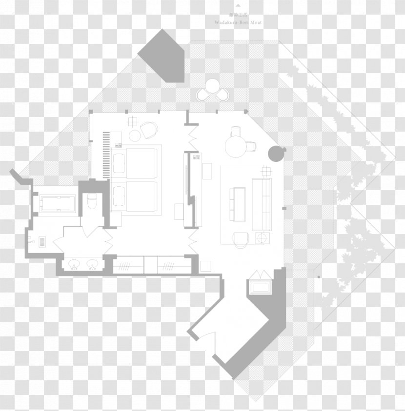 Architecture Floor Plan House Product Design - Black And White - Hotel Tokyo Transparent PNG