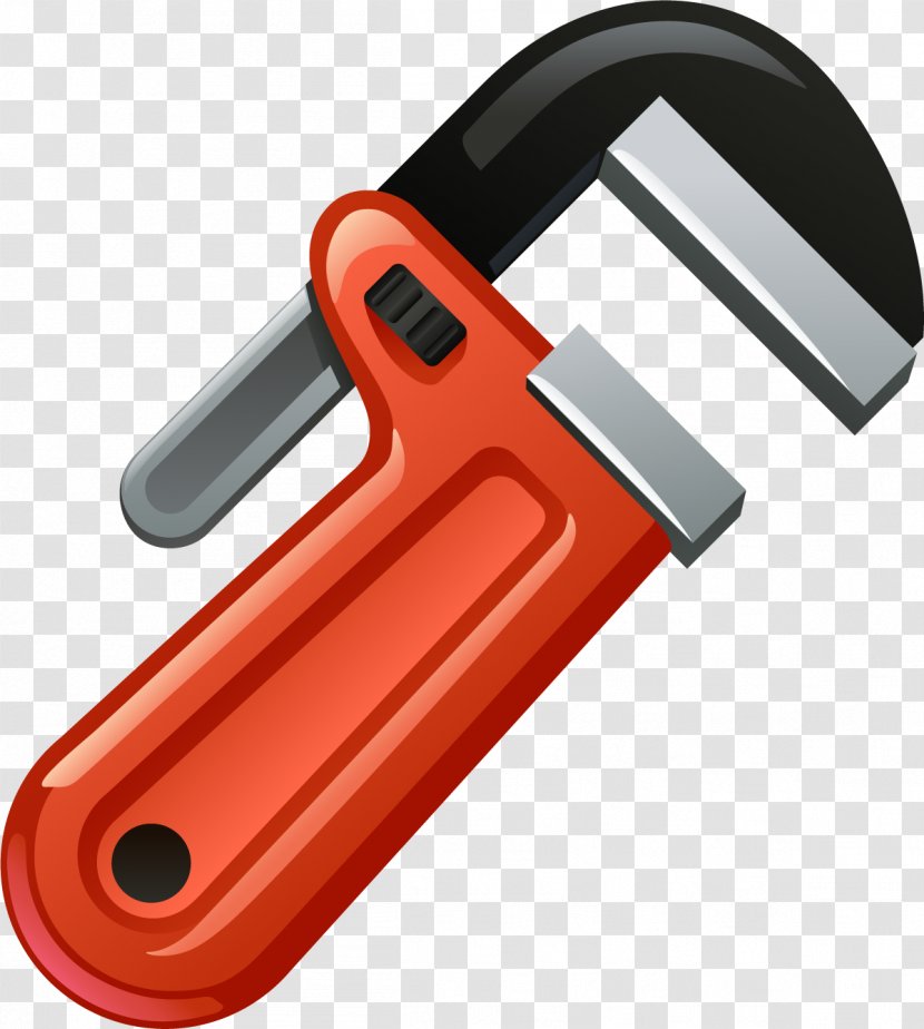 Tool Wrench - Hardware Accessory - Hand Painted Red Transparent PNG