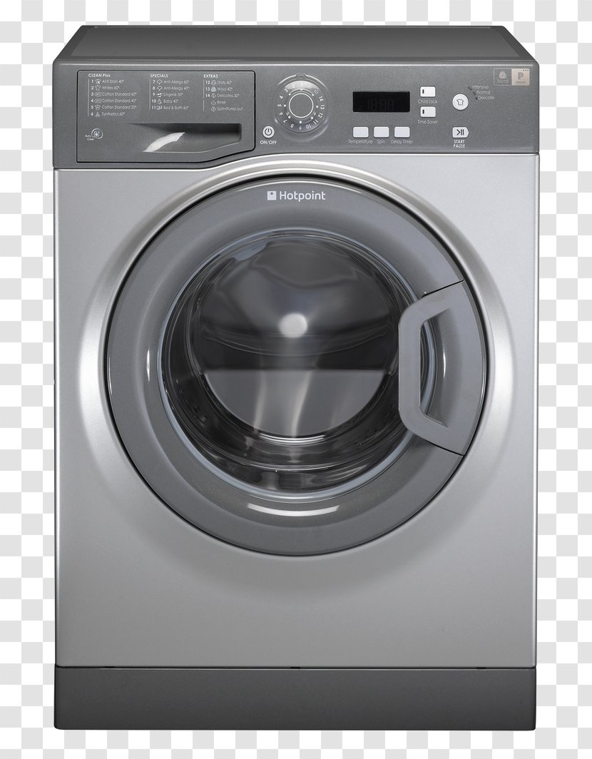 Washing Machines Hotpoint Home Appliance Clothes Dryer - Black And White - EDW Transparent PNG
