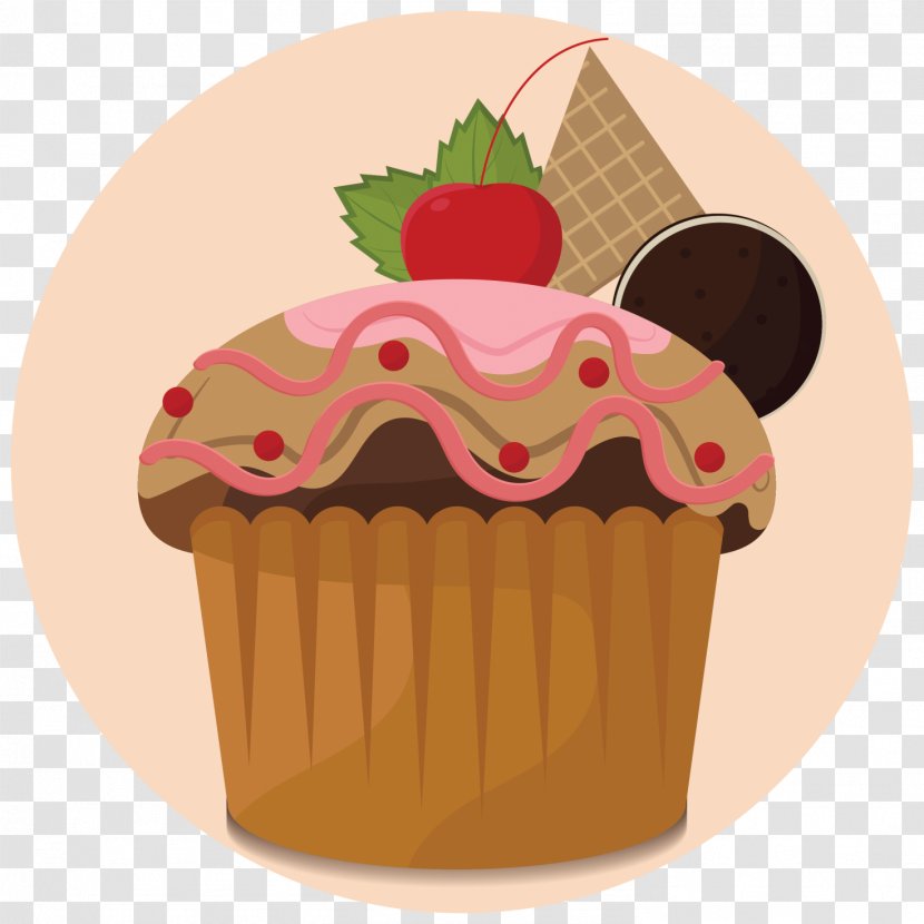 Cupcake Muffin Clip Art Illustration Buttercream - Vector Transparent PNG
