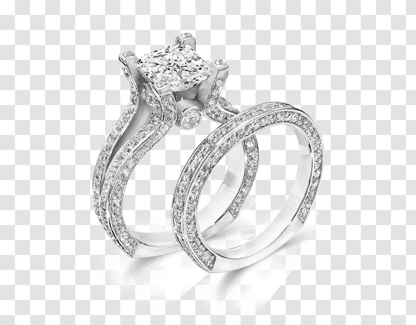 Birkat Elyon Wedding Ring Cubic Zirconia Engagement - Jewellery - Princess Cut Bridal Sets Transparent PNG