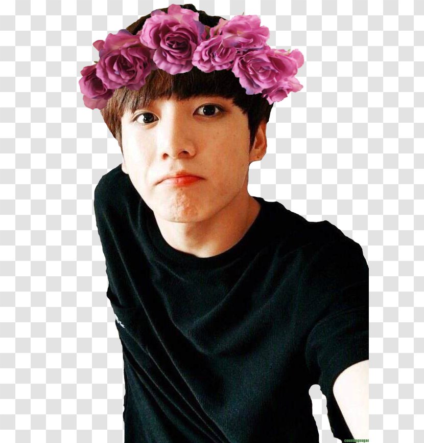 Jungkook BTS K-pop Desktop Wallpaper - Cartoon - Flower Crown Transparent PNG