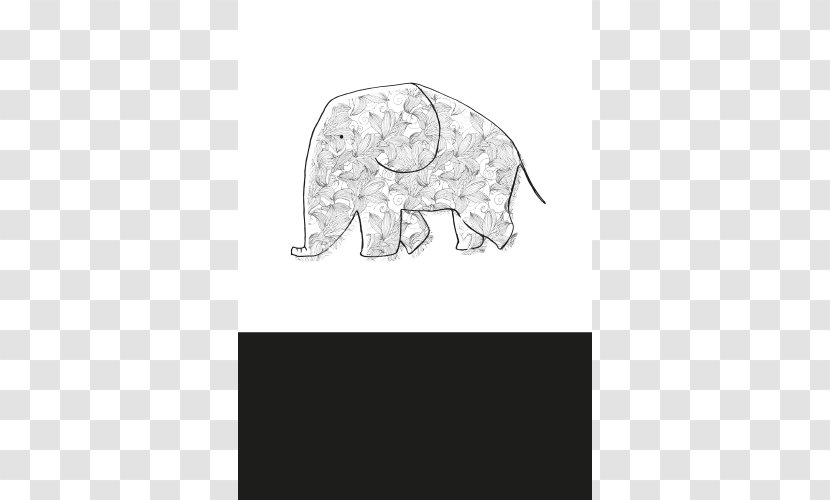 Elephantidae White Drawing - Mammal - A3 Poster Transparent PNG