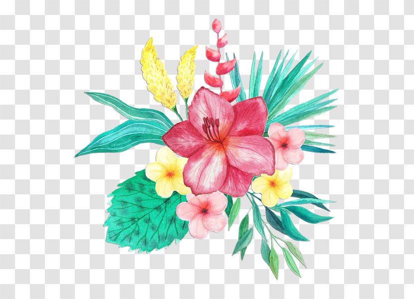 Watercolor Painting Flower - Tropical Transparent PNG