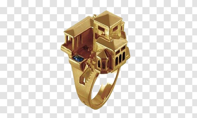 Ring Jewellery Bijou Necklace Gold - Golden Retro Building Transparent PNG