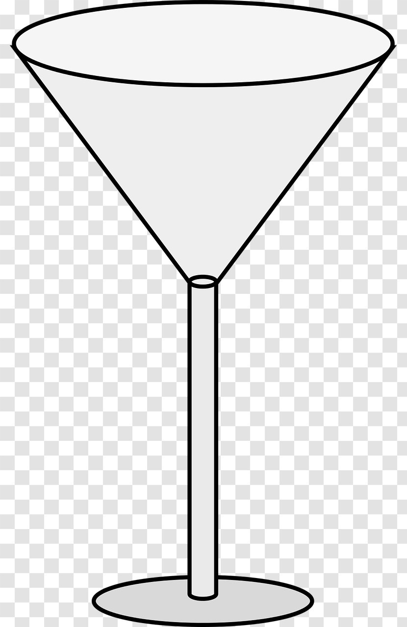 Wine Martini Champagne Glass - Black And White Transparent PNG