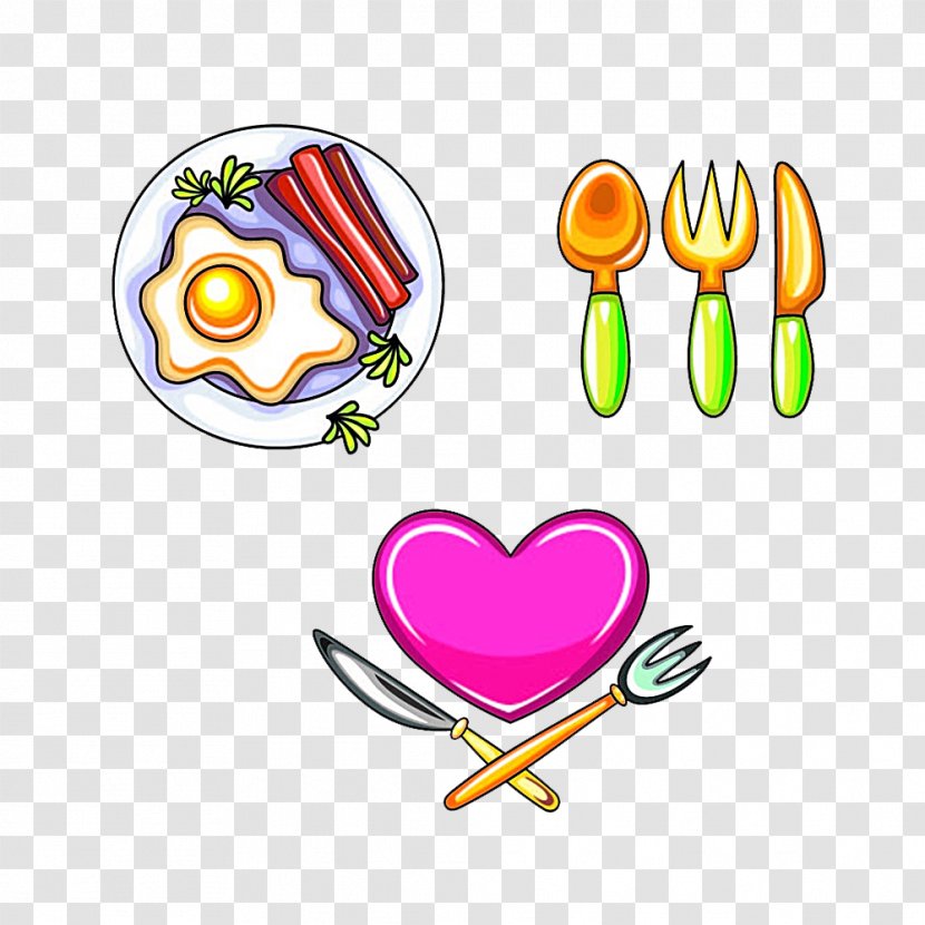 Hot Dog Fast Food Doughnut Street - Watercolor - Cutlery Dishes Fork Pattern Transparent PNG
