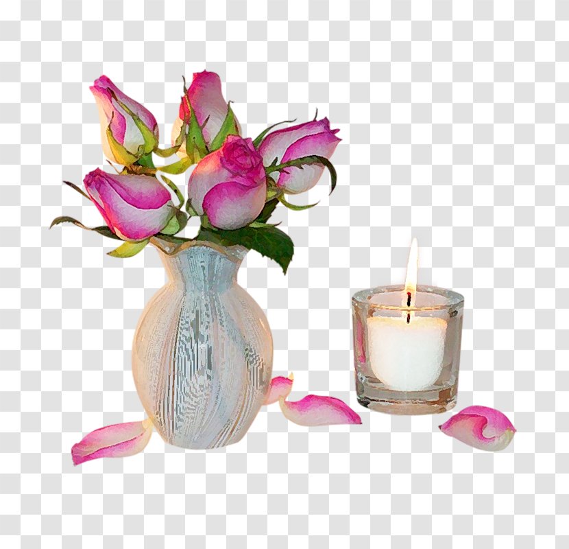 Vase Candle - Artificial Flower - Still Life Photography Transparent PNG