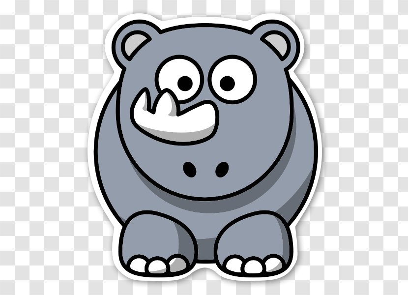 Rhinoceros Clip Art - Line - Mirrored Transparent PNG