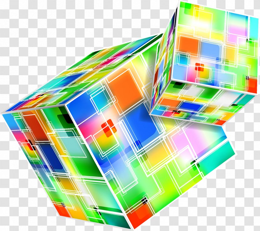 Cube Three-dimensional Space - Threedimensional - Colorful Transparent PNG