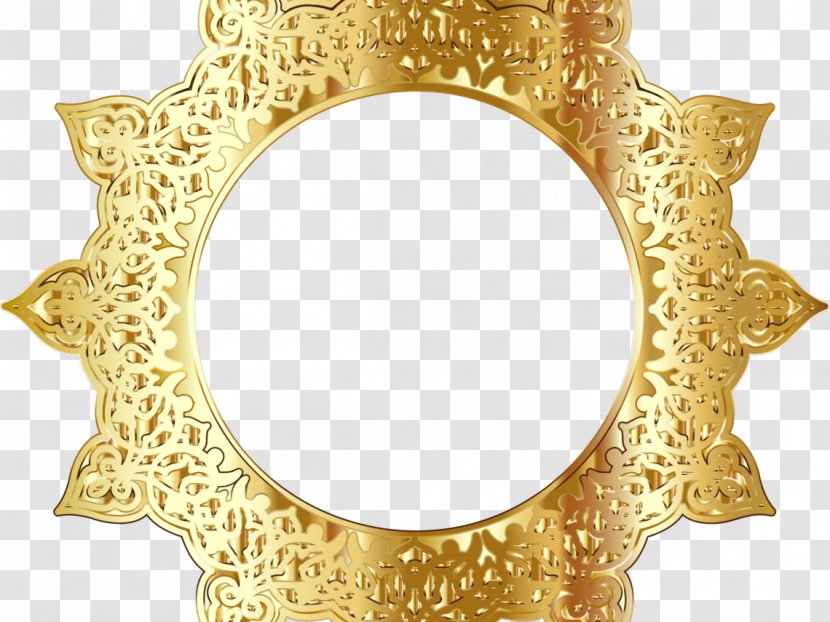 Picture Frames Clip Art - Gold - Red Round Frame Transparent PNG