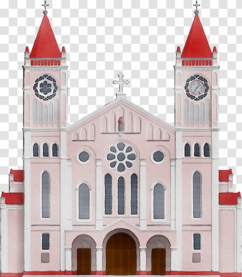 Landmark Medieval Architecture Red Parish - Pink Church Transparent PNG