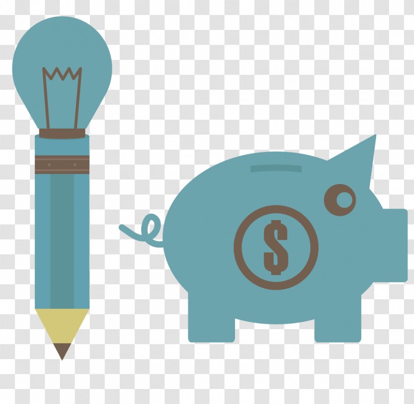 Saving Button Money Download Icon - Creative Pencil Piggy Bank Transparent PNG