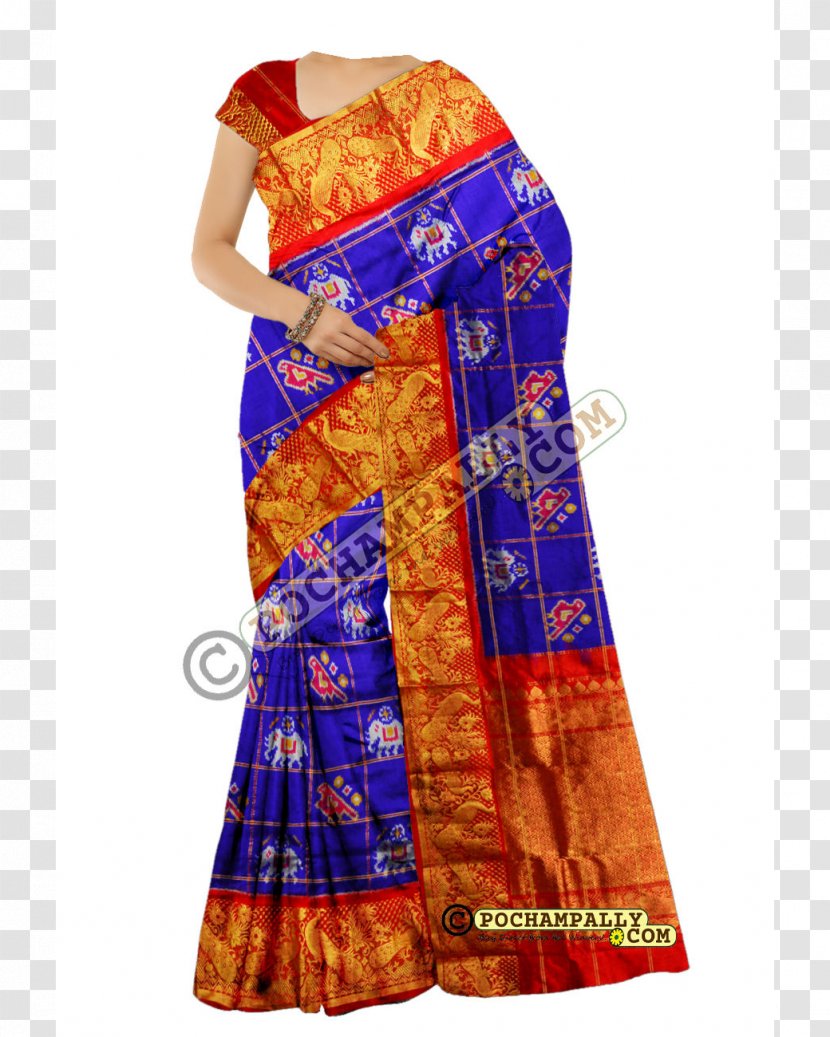 Pochampally Saree Sari Ikat Bhoodan Silk - Handloom Transparent PNG