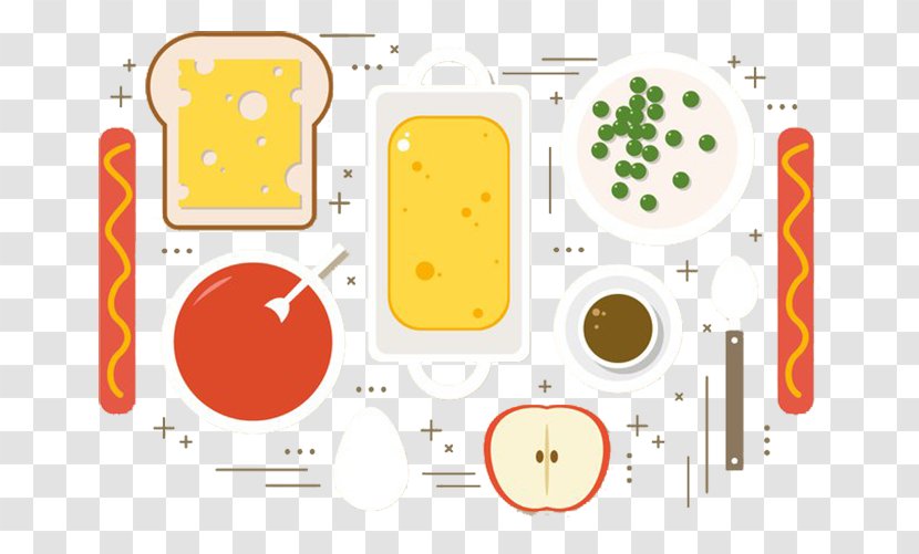 Euclidean Vector Food Illustration - Technology - Toast With Tomato Sauce Sausage Transparent PNG
