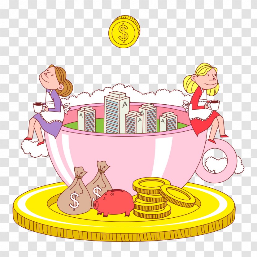 Cartoon Cup - Purse Transparent PNG