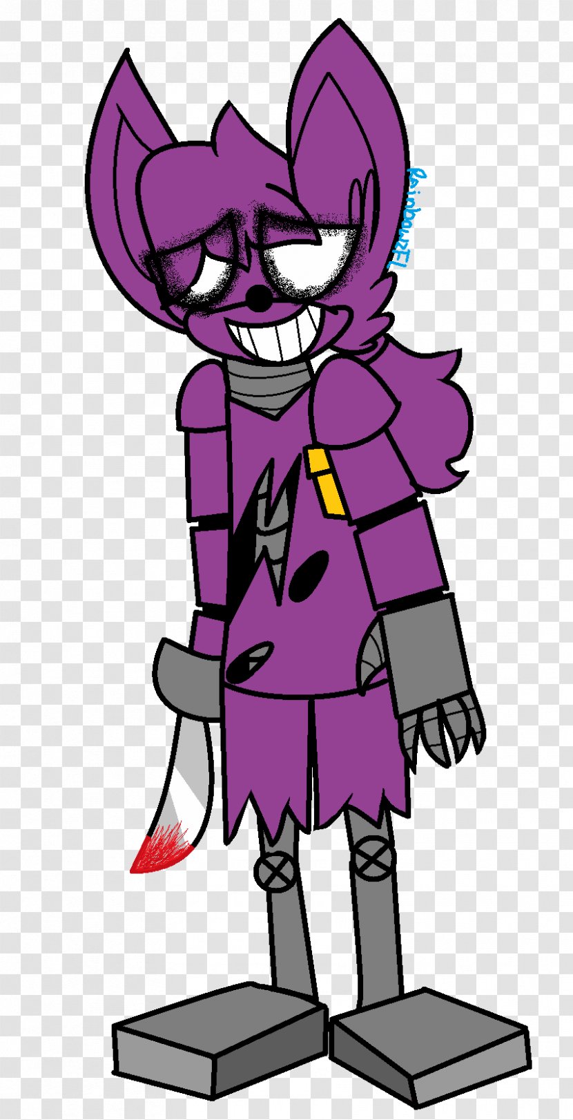 Five Nights At Freddy's 2 Purple Drawing - Cartoon - Nightmare Foxy Transparent PNG