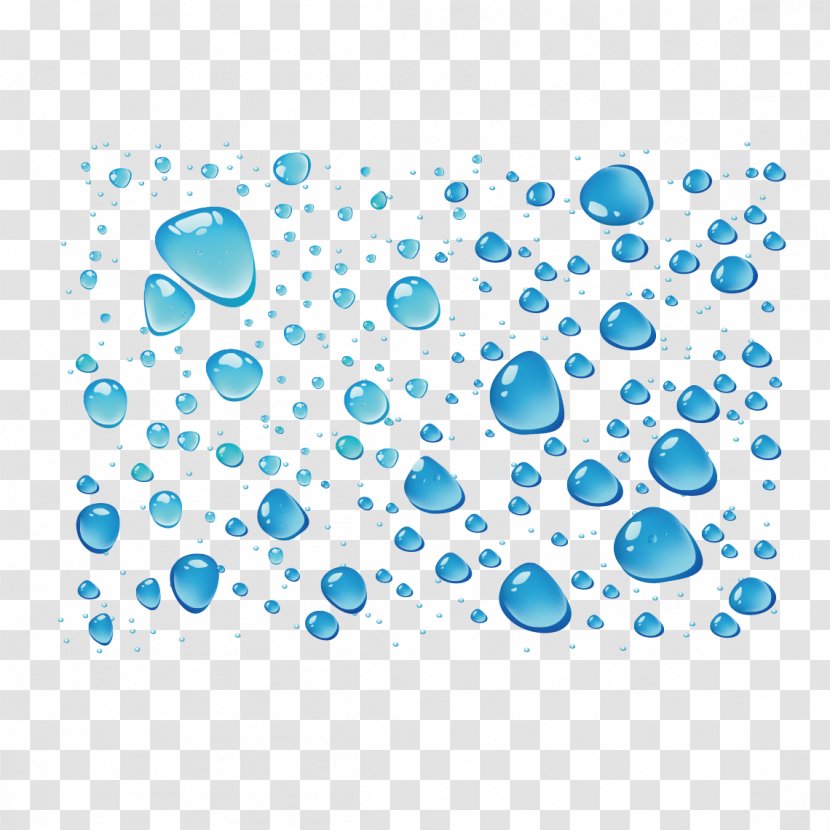 Blue Drop - Aqua - Gradient Water Droplets Transparent PNG