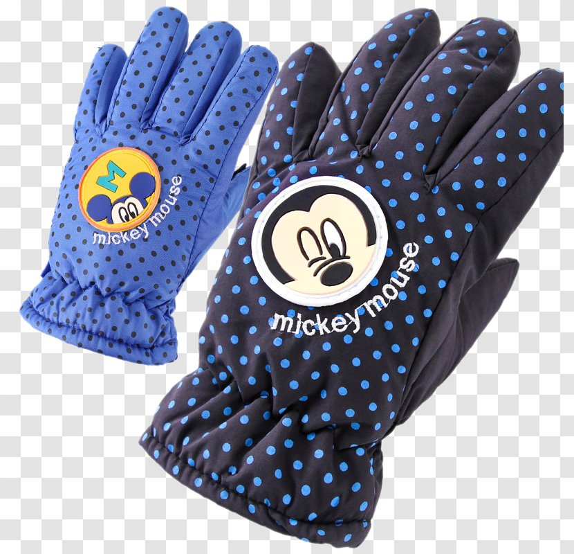 Glove Cobalt Blue Pattern - Mouse - Little Mickey Gloves Transparent PNG