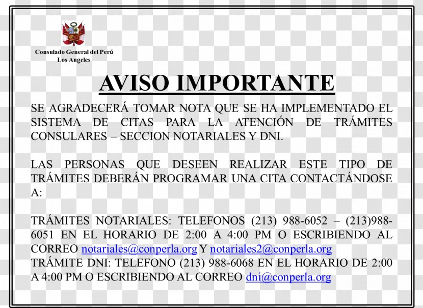 Document Peru Consulate Residence Registration Office - Consul - Passport Transparent PNG