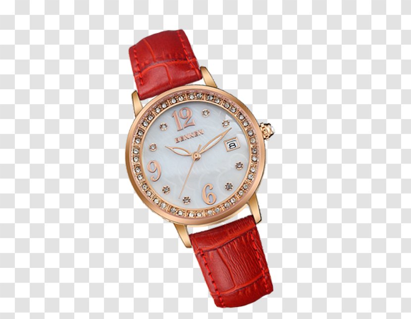Watch Designer Strap - Metal - Red Female Watches Transparent PNG