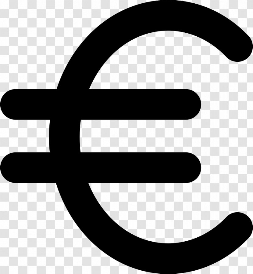 Currency Symbol Euro Sign Money - Black And White Transparent PNG