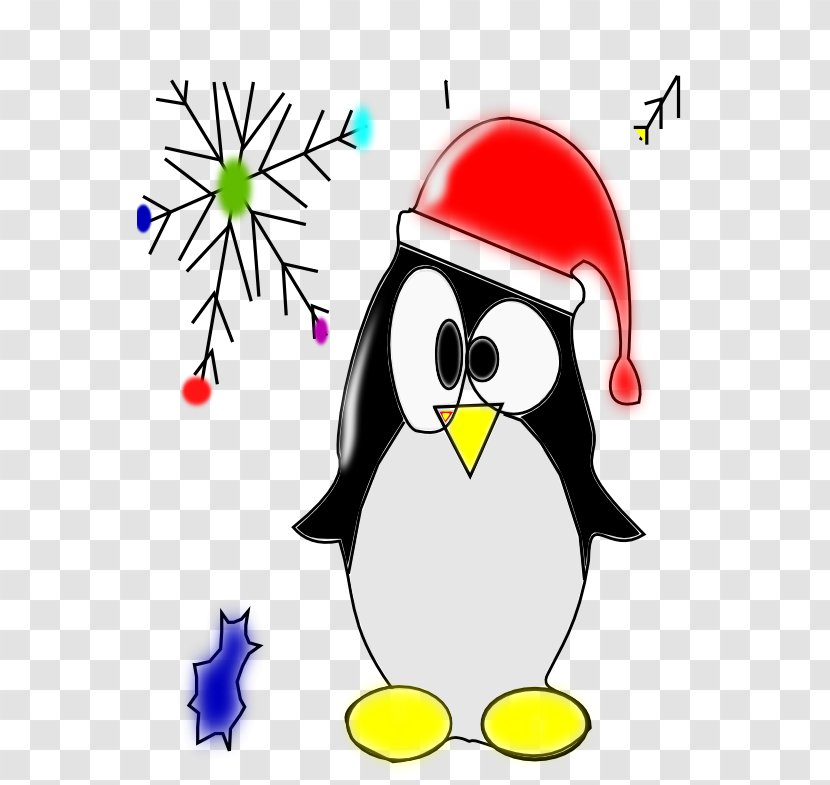 Penguin Christmas Santa Claus Candy Cane Clip Art - Computer - Linux Transparent PNG