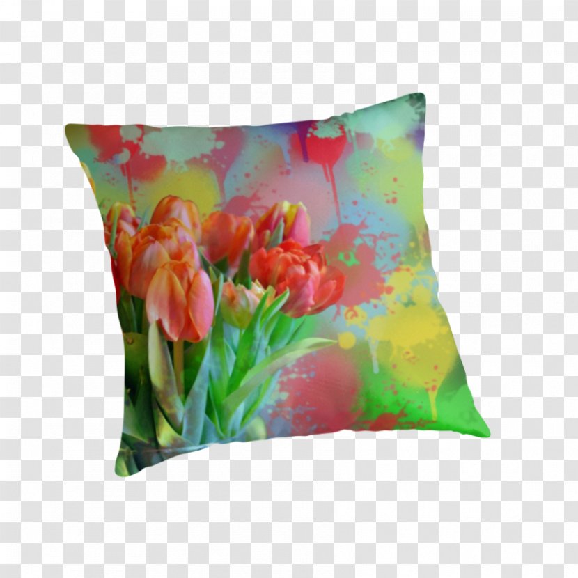 Tulip Cushion Throw Pillows Petal - Colourful Bubbles Transparent PNG